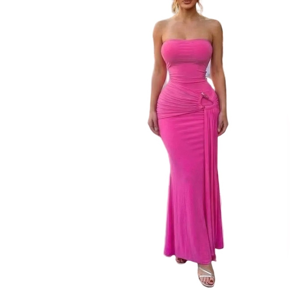 Modern Take On Draped Grecian Styles Maxi Dress